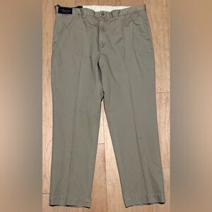 NWT Polo Ralph Lauren Preston Chino Pants Flat Front Tan Khaki Pony Men’s 40x32